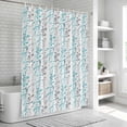 thumbnail image 5 of Aqua Grey Botanical Shower Curtain Set - Small 36" x 72" Washable Bathtub Curtain with 12 Hooks, Spring Floral Summer Farmhouse Waterproof Fabric Stall Shower Curtains for Bathroom/Bathtub Décor, 5 of 6