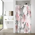 thumbnail image 4 of Stall Shower Curtain 36Wx72HInch, Pink Grey Floral Shower Curtain Set, Pink White Gradient Flowers Bloom Shower Curtain for Bathroom Trim with Hooks Water Resistant, 4 of 4