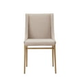 thumbnail image 3 of Modrest Mimi Contemporary Beige & Brass Dining Chair (Set of 2), 3 of 5