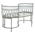 thumbnail image 4 of SAFAVIEH Lara Outdoor Patio Kissing Garden Bench, Antique Green, 4 of 9