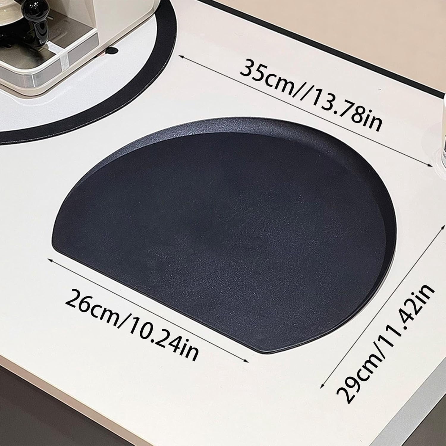 Round TPU Cutting Board for Kitchen, Semi-Circle Anti-Slip Chopping Mat, Scratch Resistant & Heat Safe Flexible Prep Surface for Kids & Adults (k)