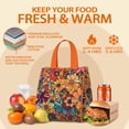 thumbnail image 5 of Pioneer Flower Floral Print Pattern Insulated Lunch Bag for Women & Adults,Large Portable Soft Cooler Lunch Bag,Thermal Food Storage Tote with Pearl Cotton,8.66L,8.75x5.75x9.5 Inch, 5 of 6