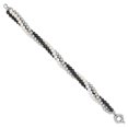 thumbnail image 2 of Sterling S Majestik Rh-pl 3 Row 4-5mm Wht/Grey/Blk Imitat Shell Pearl Brace 7.5 Inch "Bracelets, 2 of 5