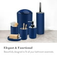 thumbnail image 4 of CERBIOR Bathroom Accessories Sets 6 Piece Bath Ensemble Includes Soap Dispenser, Toothbrush Holder, Toothbrush Cup, Soap Dish for Decorative Countertop and Housewarming Gift, Dark Blue, 4 of 9