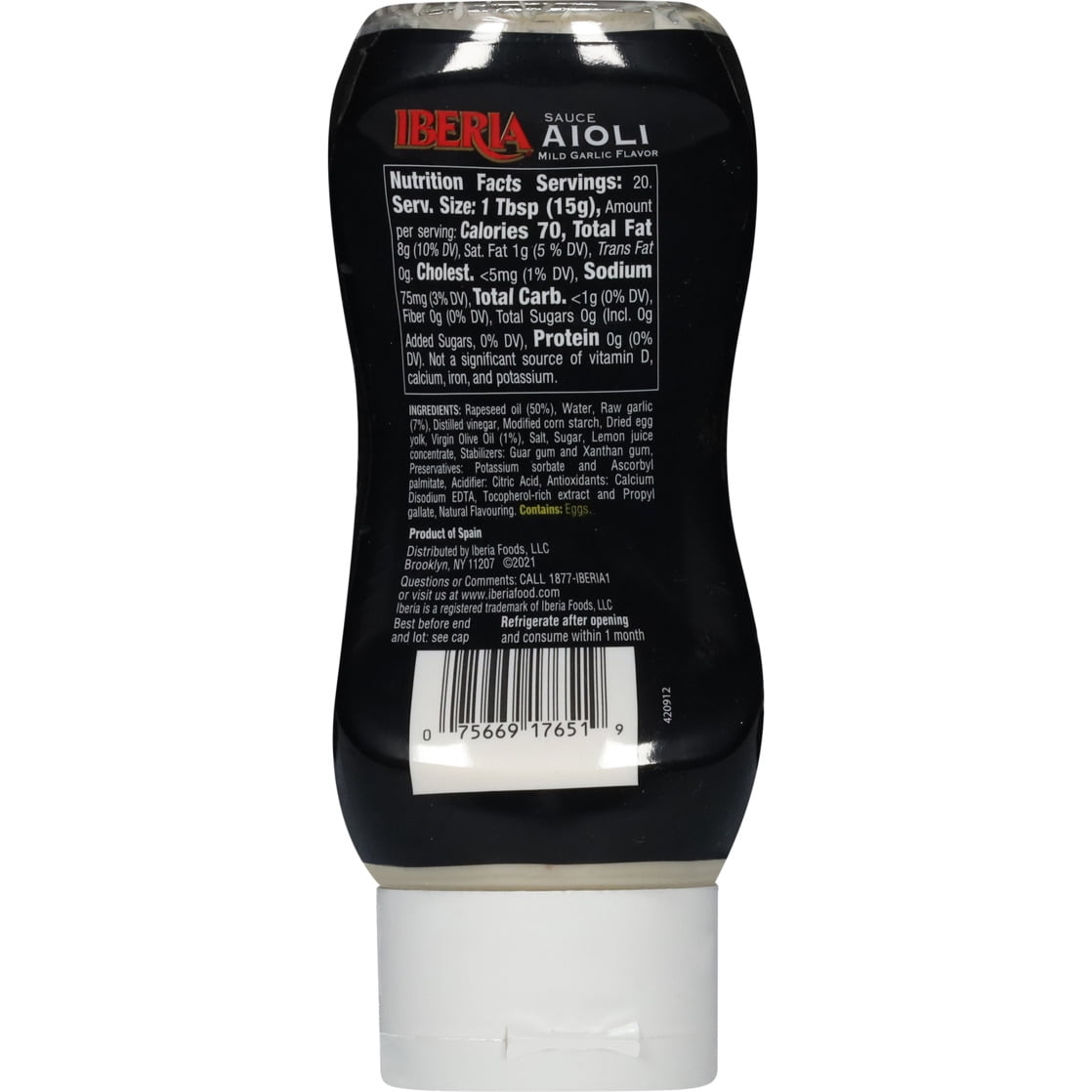 Iberia Aioli Mild Garlic Flavor Dipping Sauce 10 fl oz
