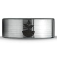 thumbnail image 2 of Tungsten Growing Planting Nature Plant Band Ring 8mm Men Women Comfort Fit Brushed Gray Flat Cut Black Polished, 2 of 4