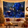 thumbnail image 3 of Blue Teacup and Floral Still Life Against Dark Blue Background Serene Vintage for Home Decor Lovers, Still Life Floral Art Decor, Birthday Gift Tapestry Wall Hanging for Bedroom and Living Room, 3 of 7