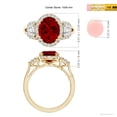 thumbnail image 5 of ANGARA 3 Stone Lab Grown 3.3 Ct Ruby & Trapezoid Diamond Halo Engagement Ring for Women in 14K Yellow Gold (Size-10x8mm) | July Birthstone, Anniversary, Jewelry Gift for Women | Lab-Grown Ruby Ring, 5 of 9