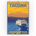 thumbnail image 3 of Tacoma, Washington, Ferry and Mountains (24x36 Giclee Gallery Art Print, Vivid Textured Wall Decor), 3 of 3