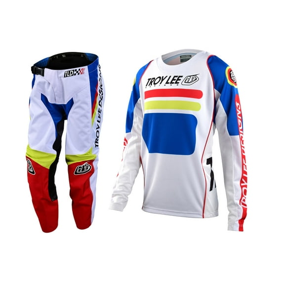 Troy Lee Designs 2022 Youth GP Jersey and Pant Combo Drop In White (Youth Medium / Pants 26)