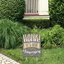 Big Dot of Happiness Honk, It's Our Anniversary - Outdoor Lawn Sign - Gold and Silver Wedding Anniversary Yard Sign - 1 Piece
