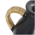 thumbnail image 4 of DecMode 19" Jug Inspired Black Ceramic Vase with Rattan Wrapped Handles, 4 of 7