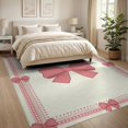 thumbnail image 3 of ODIKA 8'x10' Washable Area Rug Durable, Non-Slip Round Ribbon Motif Boho Border Center Seamless Pink Coquette Refined Structured for Living Room, Under Sectional, Family, 3 of 7