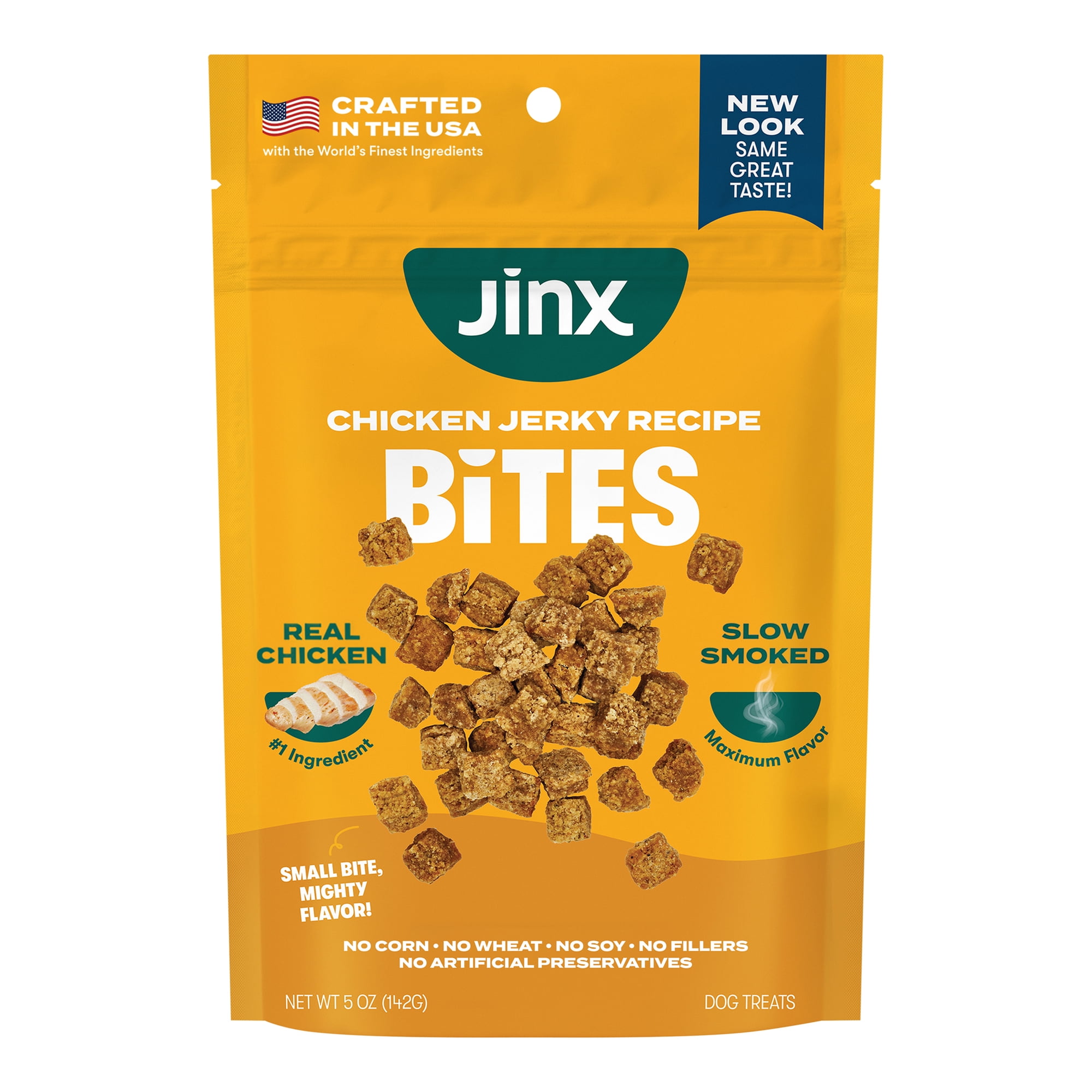 (2 pack) Jinx All Natural Slow-Smoked Chicken Flavor Jerky Bites for Dogs, 5 oz Bag