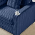 thumbnail image 5 of Fluffy Corduroy Lazy Sofa,Single Chair,Indoor Charging Sofa with USB Port,Cozy Chaise with Cup Holder,Oversized Multifunctional Storage Ottoman,Table Board,for Chailiving Room,Blue, 5 of 7
