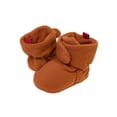 thumbnail image 2 of Wrapables® Fleece Baby Booties with Anti-Skid Bottoms, Brown, 0-6 M, 2 of 5