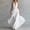 White, variant on Morttic Women's Bohemian Beach Vacation Party Dress – Solid Halter Neck Deep V, Waist Tie, High Slit, Flowing Long Dress White，M