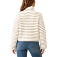 thumbnail image 6 of UDAUDU Womens Striped Cardigan Sweater Mock Neck Fall Knit Zip Up Long Sleeve Loose Fit Trendy Office Travel Casual Wear 2XL, 6 of 7