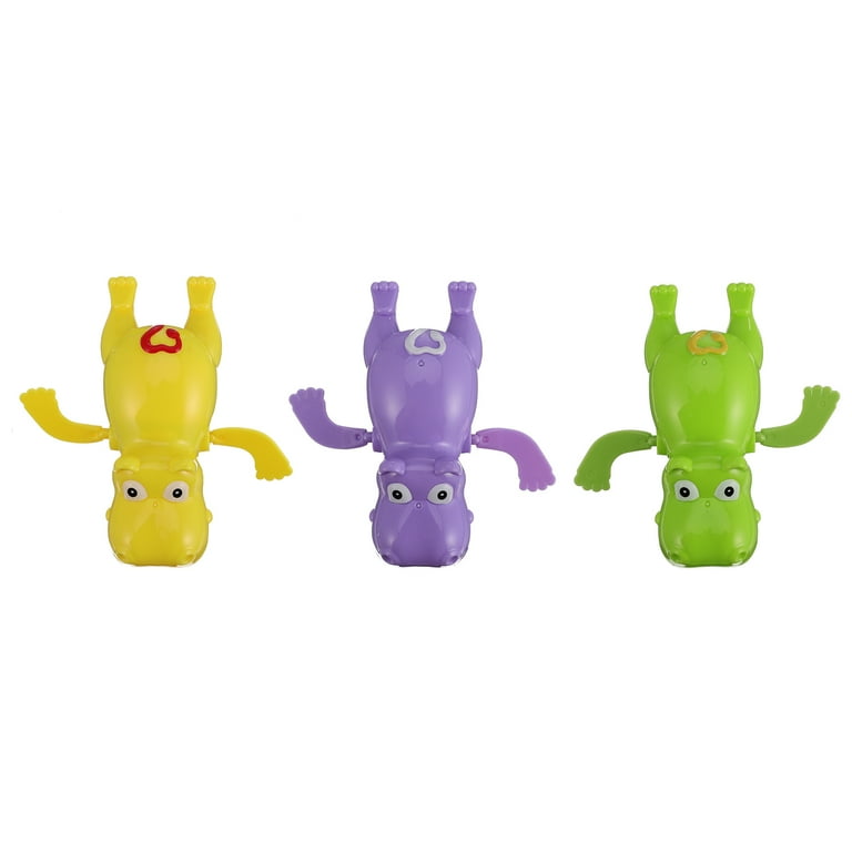 3pcs Bathing Hippo Toys Interesting Kids Shower Toys Clockwork Bath Toy