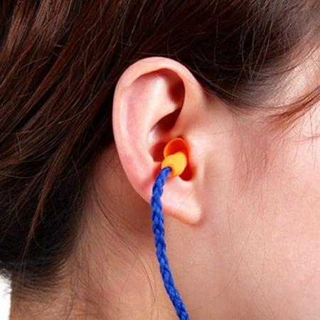 50PCS Soft Silicone Corded Ear Plugs Reusable Hearing Protective Sound Insulation Earplugs Prevent Industrial Noise