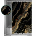 thumbnail image 3 of Extra Long Shower Curtain 72x96 Inch, Black Gold Wave Shower Curtain Waterproof Bathroom Decor Abstract Coastal Ocean Geometric Fabric Bath Curtain Set Accessories with Hooks, 3 of 6