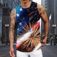 thumbnail image 2 of HCNTES Mens Graphic Tank Tops Sleeveless Muscle Shirts Beach Hawaiian Patriotic Tank Tops(Pink,M), 2 of 6