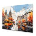 thumbnail image 2 of Designart "Train Popart City Vienna wall decor II" Cityscapes Metal Art Living Room, 2 of 5