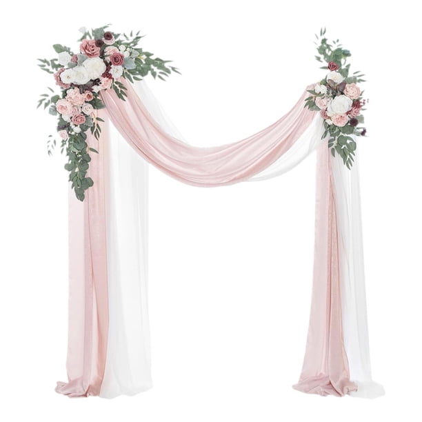 2 piezas Boda Arch Flores Decoración de Greandery Hojas de guirnalda colgando flores artificiales hechas a mano Flores de esquina