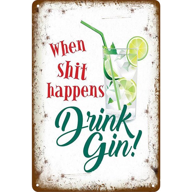 Cartel de Metal con Alcohol Vintage, placa de estaño, cartel Retro para Bar Club, 20x30cm