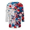 thumbnail image 5 of 4th of July Shirts for Womens 2025 Fashion American Flag Graphic Tees Independence Day Cute Patriotic T-Shirts Gradient USA Flag Star Stripes Print Tunic 3/4 Sleeve Plus Size Tshirts Comfy Outfits, 5 of 5