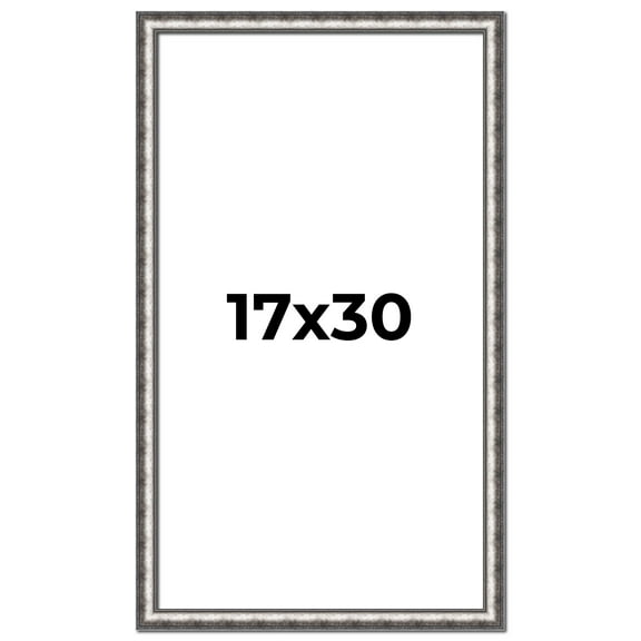 17x30 Frame Silver Real Wood Picture Frame Width 1.125 Inches | Interior Frame Depth 0.5 Inches |