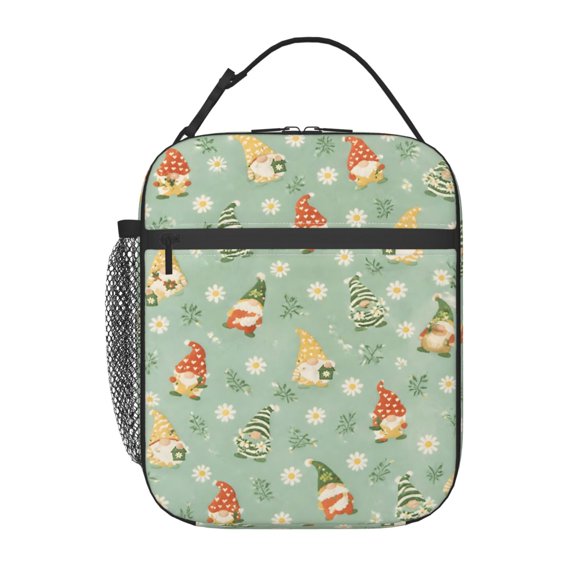 Garden Daisy Floral Design Lunch Bag Reusable Thermal Lunch Box with Handle for Women and Men