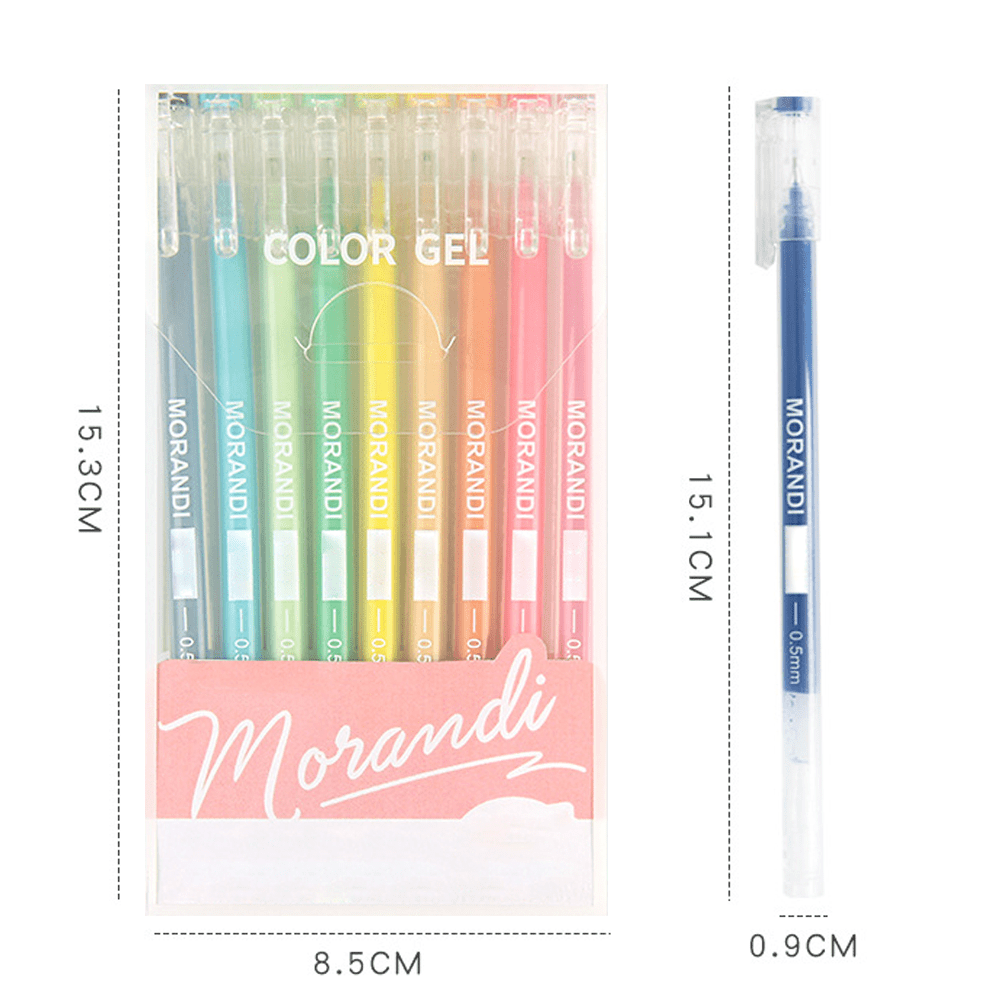 Colour Gel Pen Set, Set of 9, 0.5mm Fine Nib, Journal Pen Set, Planner Pen  Set, Morandi Gel Pens, Pastel Gel Pens 
