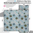 thumbnail image 5 of Geometric Flower and Dahlia Blue Pattern Teens Toddler Nap Mat with Pillow, Sleeping Mat Bag for Preschool Daycare 59"x22", 5 of 6