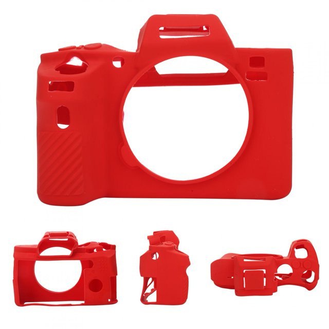 Digital Camera Silicone Housing, Digital Camera Silicone Case Accurate Hole Position 3 Color Durable Washable For A72 For A7R2 Red,Yellow,Camouflage