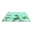 thumbnail image 2 of Ahgly Company Machine Washable Indoor Round Abstract Turquoise Blue Modern Area Rugs, 4' Round, 2 of 4