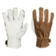 thumbnail image 1 of Guantes de Piel de Cabra con Dorso de Carnaza Truper Unitalla Blanco con Café, 1 of 2