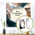 thumbnail image 3 of Designart "Delicate Wave Accordance Gold And Aquamarine III" Abstract Shapes Square Mirror For Wall Decor - Large Gold Square Mirror Printed Wall Decor - Transitional Square Living Room Mirror, 3 of 5