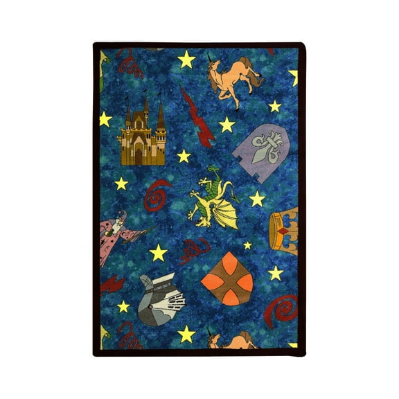 Joy Carpets Mythical Kingdom 7'8" x 10'9" Area Rug In Color Multi
