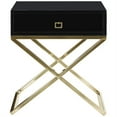 thumbnail image 3 of Posh Living Brianna 1-Drawer Nightstand with X-Metal Legs in Black/Gold, 3 of 9