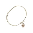 thumbnail image 2 of 7 inch Oval Eye Hook Bangle Bracelet w/ St. Anthony of Egypt in Gold-Filled, 2 of 3