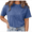 1-Blue, variant on Women's Beige Celestial Moon Stars Vintage Washed T-Shirt Short Sleeve S-2XL Relaxed Fit Top
