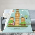 thumbnail image 2 of XMXY Fleece Throw Blanket for Couch, London Watch Landmark Lightweight Plush Fuzzy Cozy Soft Bed Blankets and Throws for Sofa, 50"x40" inches, 2 of 8