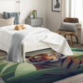 thumbnail image 3 of Tiger Floral Rugs 4x5, Wildlife Carpet for Bedroom Rug, Tiger Area Rug for Living Room, Super Soft Low Pile Machine Washable Non Slip Stain Resistant Rug, 3 of 7