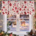thumbnail image 5 of Red Silhouette Valances for Windows, 54 x 18in, Christmas Stocking Crystal Balls Candy Snowman Pattern Rod Pocket Kitchen Valance Curtain Light Filtering Window Treatments for Living Room Bedroom, 5 of 7