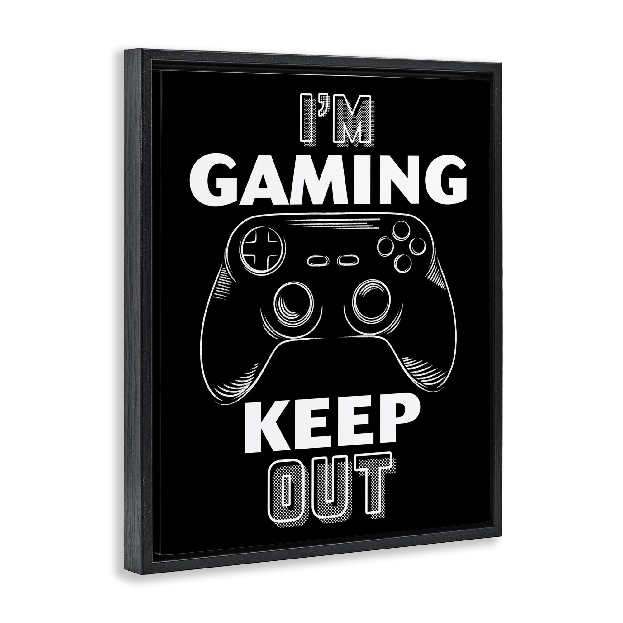 Stupell Industries I'm Gaming Keep Out Black Framed Floater Canvas Wall Art, design by Marcus Prime