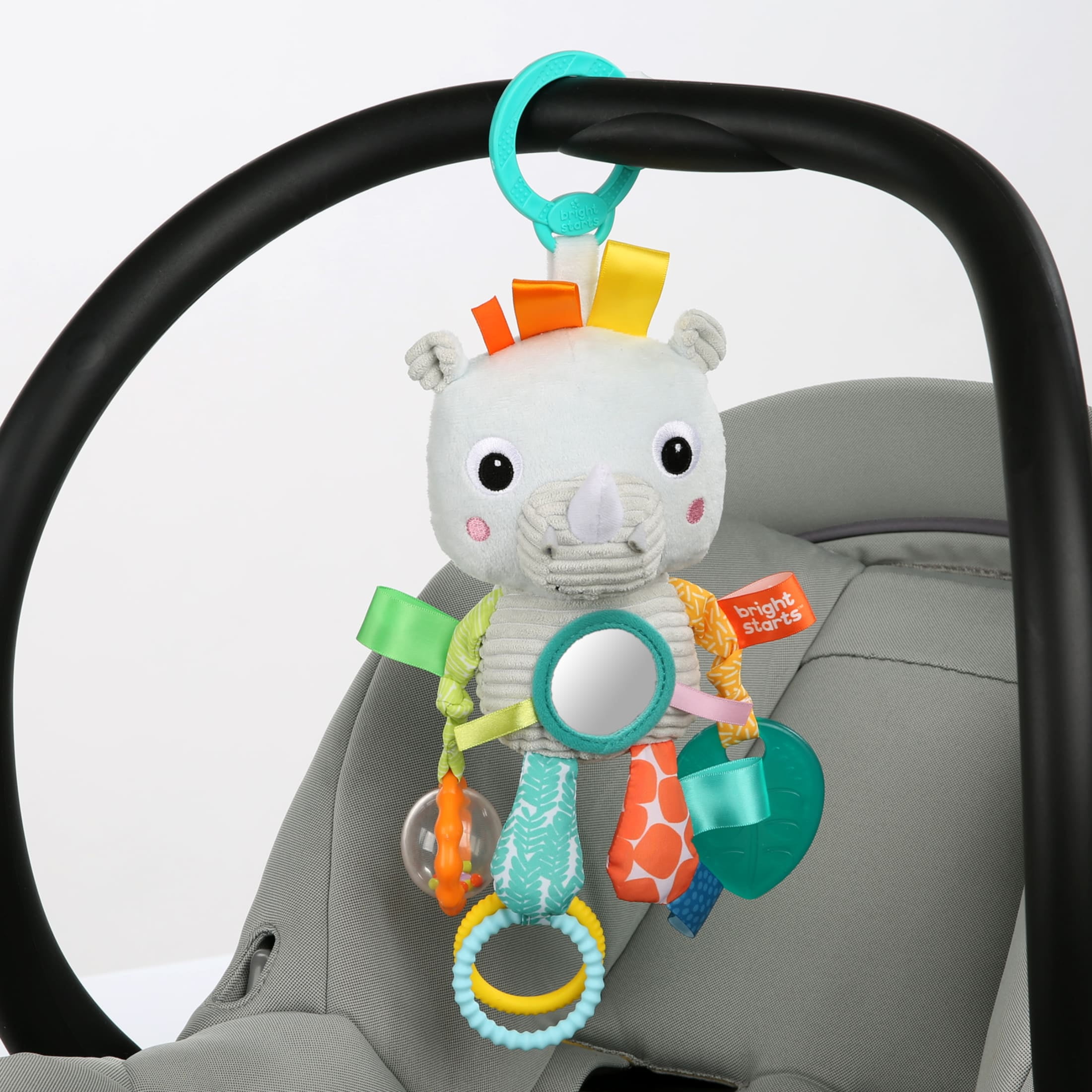 Bright Starts Playful Pals Activity Take-Along Toy - Rhino, Ages Newborn +