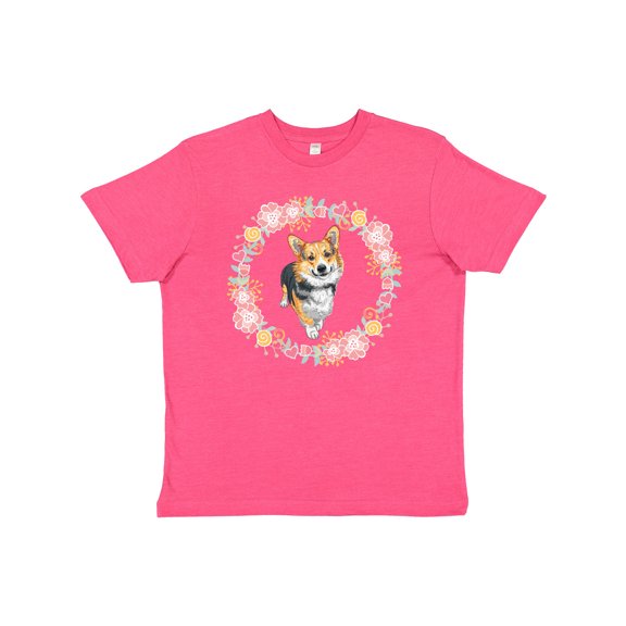 Inktastic Corgi Wreath for Dog Lovers Youth T-Shirt