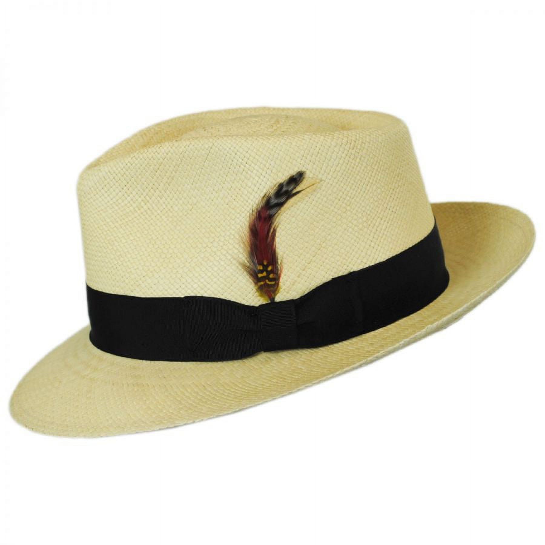 Stain Repellent Panama Straw C-Crown Fedora Hat - XXL - Natural - image 3 of 4