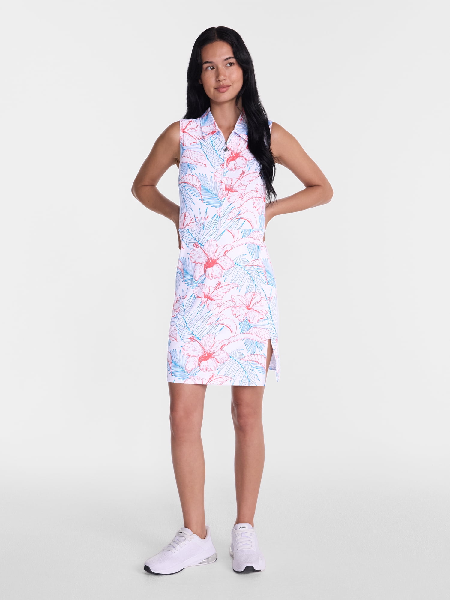 Birdie Bound Women's Sleeveless Polo Dress with Built in Body Liner, Sizes XS-XXL